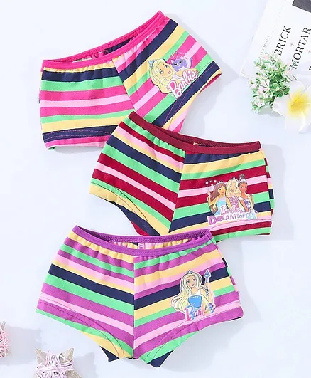 Red Rose Striped Panties Pack of 3 - Multicolor