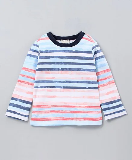 CrayonFlakes Full Sleeves Striped Tee - Multi Colour