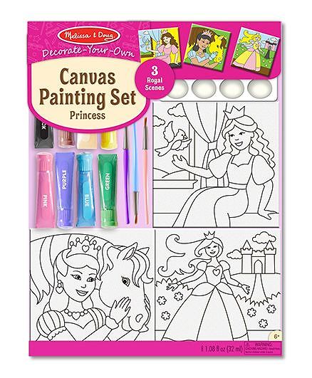 Melissa And Doug Canvas Painting Set Princess - Multicolor