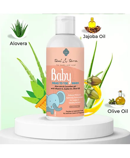 Teal & Terra Baby Head to Toe wash with Aloe Vera & Cucumber Top to Toe Wash Gel - 200 ml