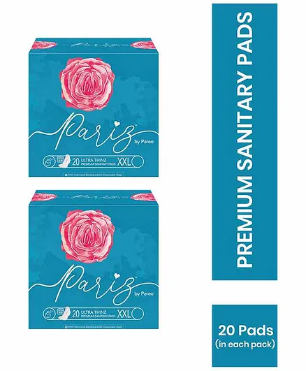 Pariz by Paree Premium Ultra Thinz XXL Sanitary Napkins Pack of 2 - 20 Pieces Each