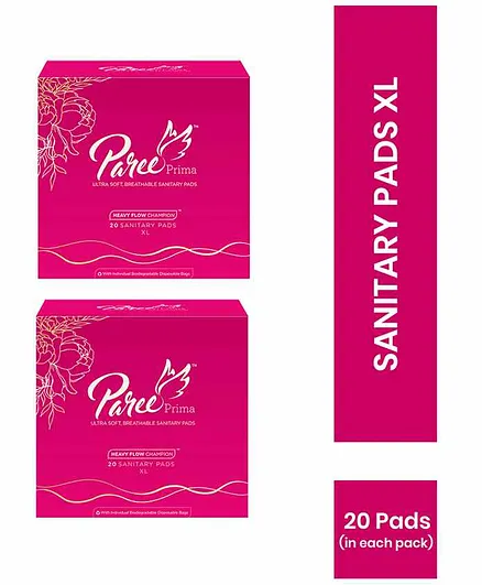 Paree Prima Ultra Soft XL Sanitary Napkins Combo of 2 - 20 Pieces Each