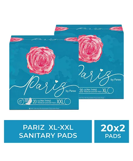 Paree Pariz Ultra Thinz XL & XXL Sanitary Napkins Combo of 2 - 20 Pieces Each
