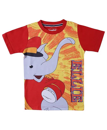 Imagica Half Sleeves Ellie Printed Tee - Red