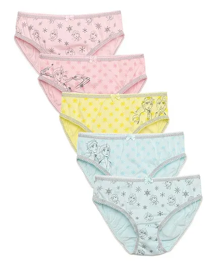 Charm n Cherish Disney Anna And Elsa Printed Pack Of 5 Briefs - Multicolor