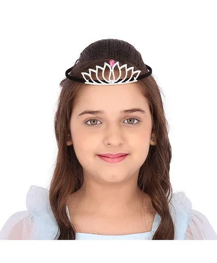 Cutecumber Studded Crown Design Hair Band - Pink & Silver