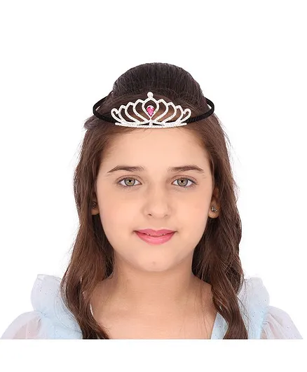 Cutecumber Studded Crown Design Hair Band - Pink & Silver