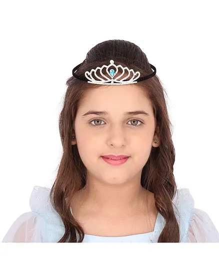 Cutecumber Studded Crown Design Hair Band - Blue & Silver