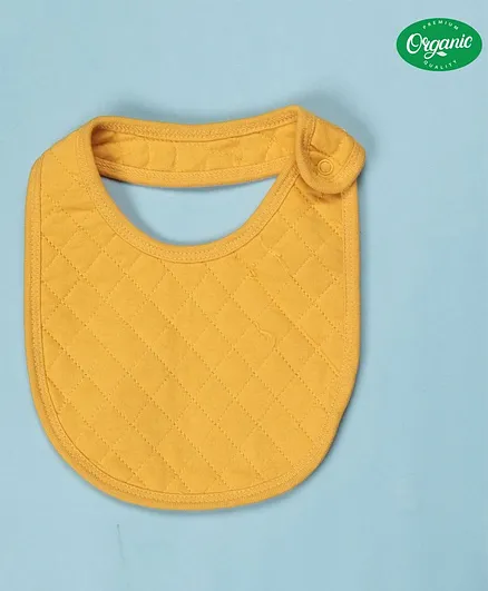COCOON ORGANICS 100% Cotton Solid Premium Quilted Bib - Yellow