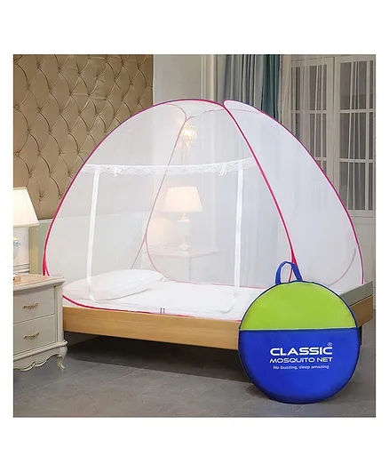 Classic Mosquito Net Polyester Foldable Single Bed Size Mosquito Net - Pink