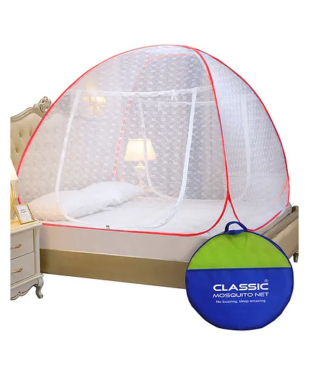 Classic Mosquito Net Foldable Double Bed Net - Red