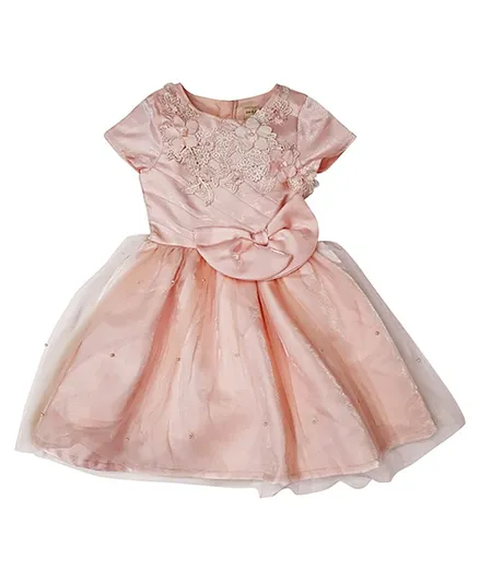 GINI & JONY Short Sleeves Floral Work Dress - Pink