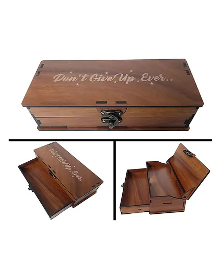 Glowbird Printed Wooden Geometry Storage Box - Brown