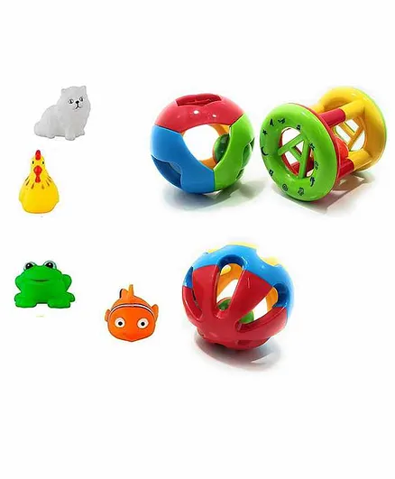 VWorld Rattle Set & Squeeze Toys Pack Of 7 - Multicolor
