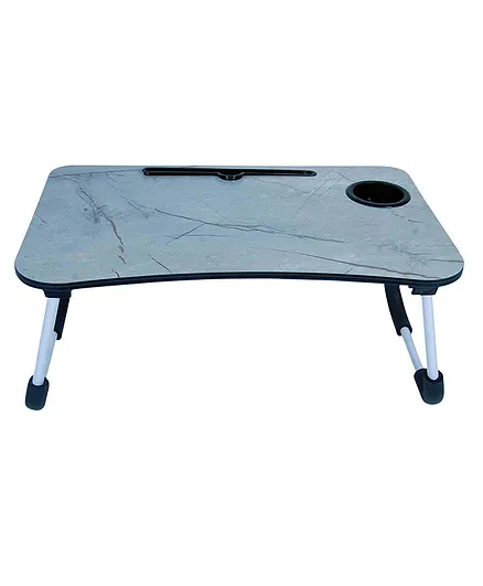 VWorld Multi-Purpose Laptop Table with Dock Stand and Coffee Cup Holder - Grey (Colour May Vary)