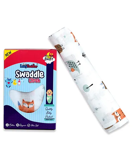 LazyToddler Cotton Muslin Swaddle Wrap - White