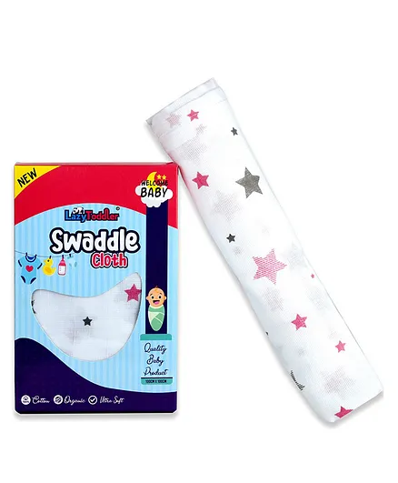LazyToddler Cotton Muslin Swaddle Wrap - White