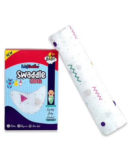 LazyToddler Cotton Muslin Swaddle Wrap - White