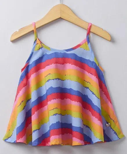 Ed-a-Mamma Strappy Colourful Striped Top - Multi Colour