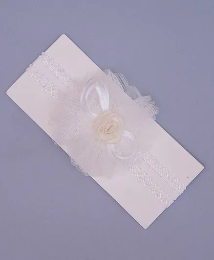 TMW Kids Pretty Soft Tulle Big Flower Headband - White