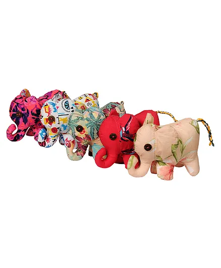 Vibrant India Elephant Soft Toy - Length 15.5 cm (Color May Vary)
