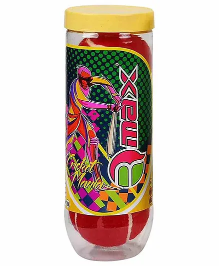 Rmax Seam Cricket Tennis Ball Pack of 3 - Red