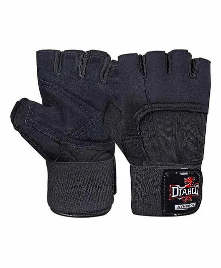 DIABLO Synergy Leather Gym Gloves - Black