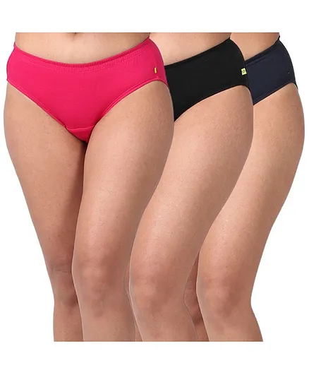 Morph Pack Of 3 Incontinence Underwear For Women - Pink Blue Black