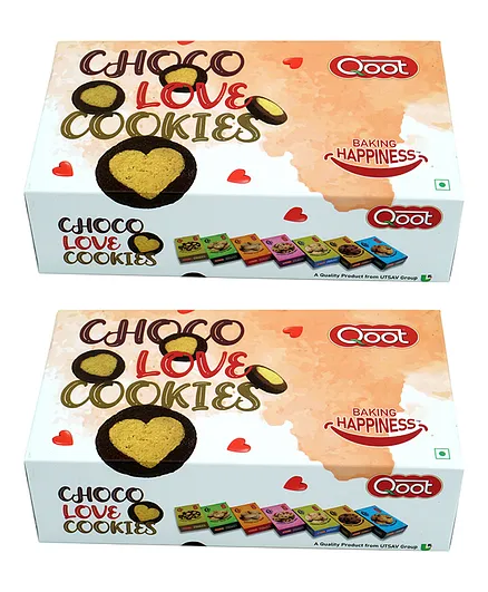 Qoot Choco Love Cookies Pack of 2 - 200 gm Each