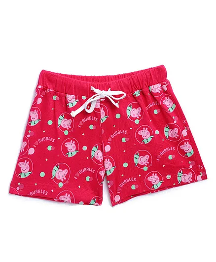Peppa Pig by Toothless All Over Character Printed Shorts - Pink