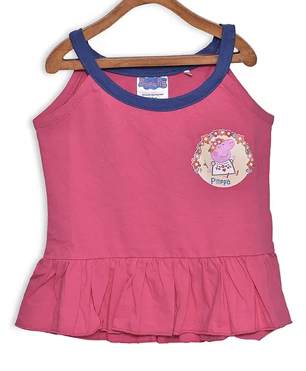 Peppa Pig by Toothless Sleeveless Character Printed Tee - Pink