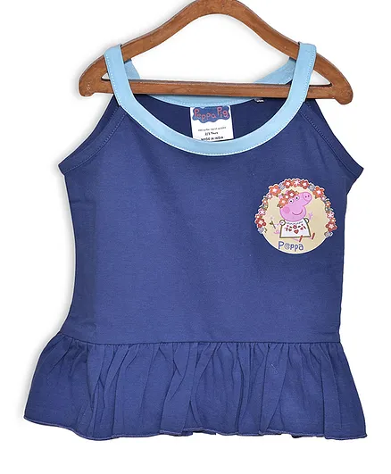 Peppa Pig by Toothless Sleeveless Character Printed Tee - Blue