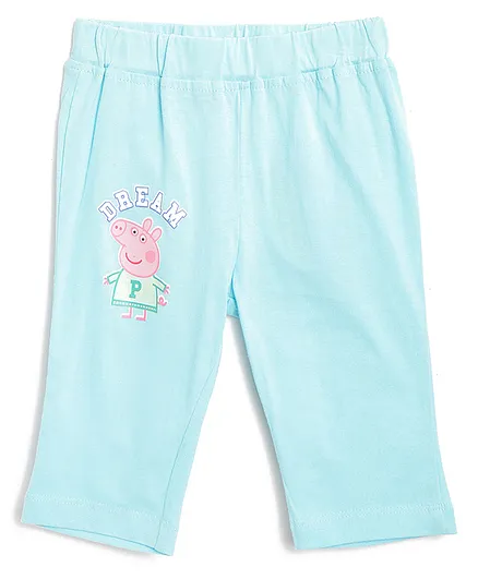 Peppa Pig by Toothless Character Printed Capri - Sky Blue