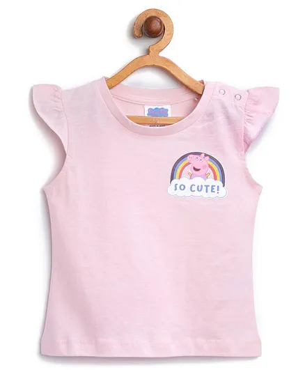 Peppa Pig by Toothless Short Sleeves Peppa Pig Print Tee - Light Pink