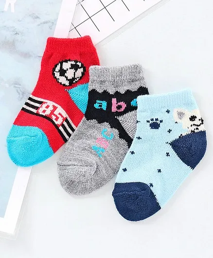 Model Regular Length Winter Woolen Socks Pack of 3 - Multicolor