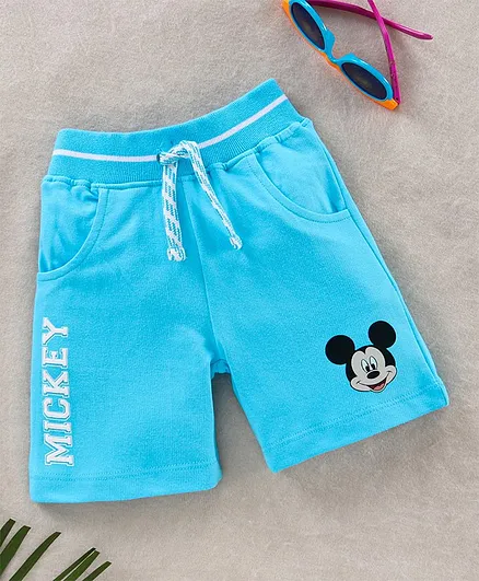 Babyhug Shorts Mickey Mouse Print - Blue