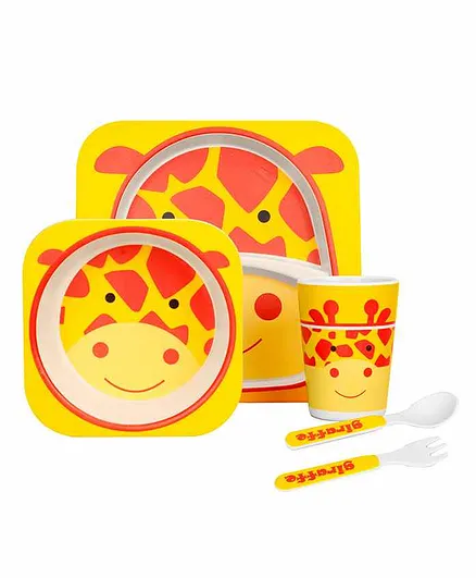 Inone Bamboo Fiber Giraffe 5 Piece Dinner Set - Yellow