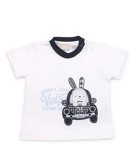 Chicoo Half Sleeves T-Shirt - White