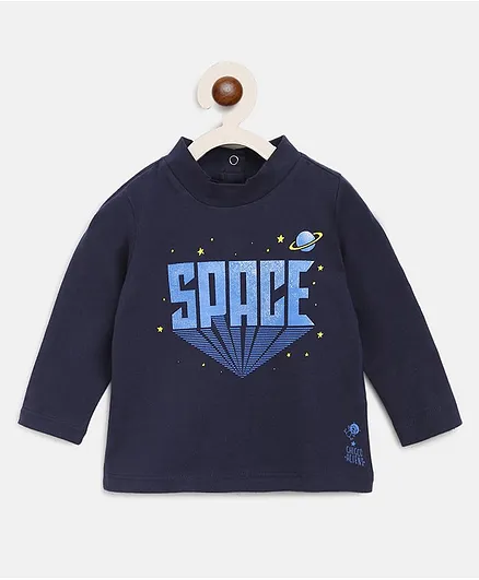 Chicco Full Sleeves T-Shirt Text Print - Blue