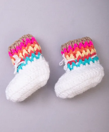 The Original Knit Handmade Booties - White