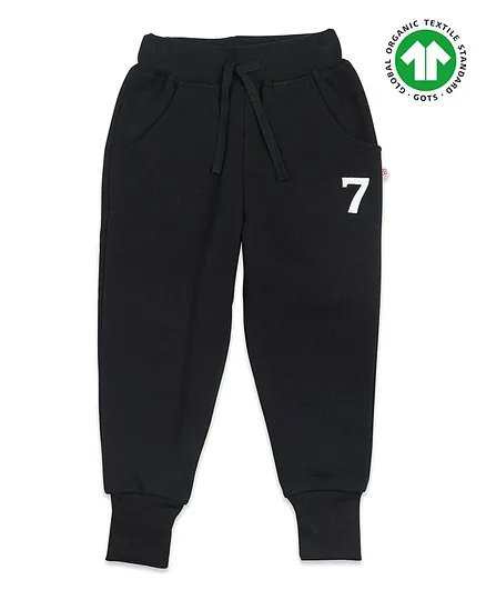 GREENDiGO 100% Organic Cotton Gots Certified Number Seven Pull On Jogger - Black