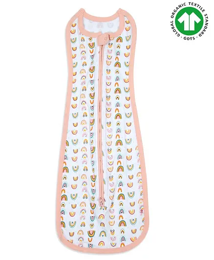 GREENDiGO 100% Organic Cotton Gots Certified Rainbow Swaddle Bag - Multi Color