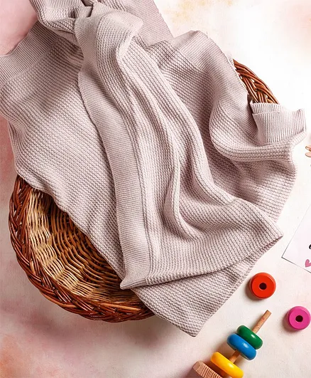 GREENDiGO 100% Organic Cotton Gots Certified Seashell Baby Blanket - Pink