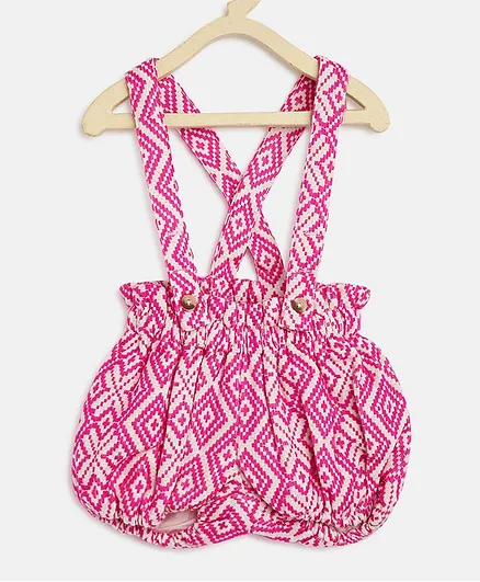 Kids On Board All Over Print Dungaree - Pink
