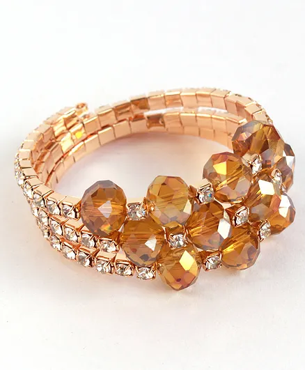 Milyra Bracelet Spiral Diamonds & Crystals - Brown
