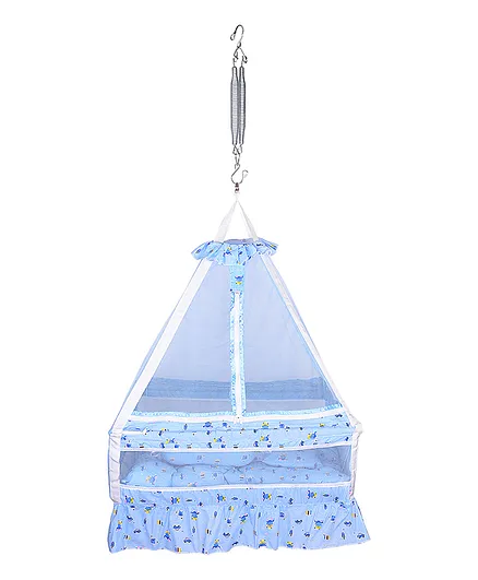 132 Swing Cradle With Mosquito Net & Ergonomic Design - Blue