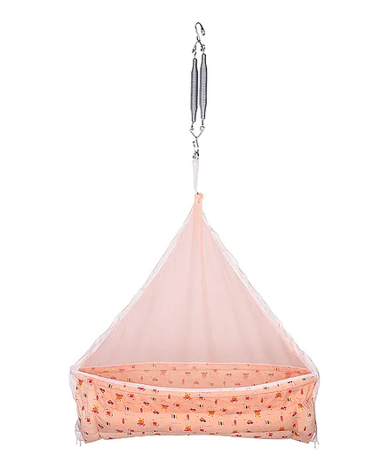 132 Swing Cradle Bedding Set with Mosquito Net - Peach
