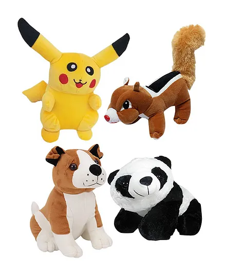 Deals India Combo of 4 Super Soft Plush Toys Multicolor - Height 25 cm