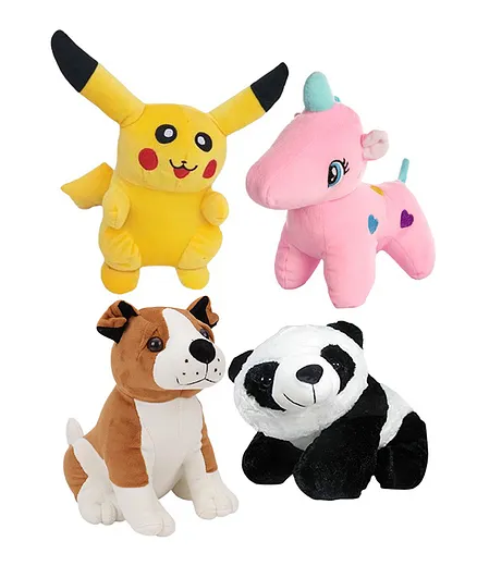 Deals India Combo of 4 Super Soft Plush Toys Multicolor - Height 25 cm