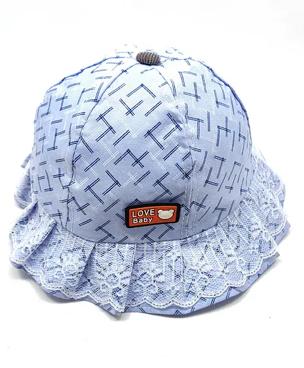 Kid-O-World Pleated Lace Detailing Hat - Blue